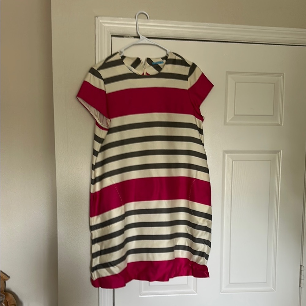 J. McLaughlin Pink and Gray Striped Dress